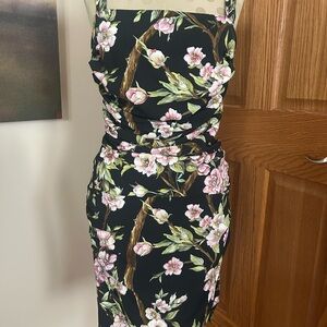 Dolce & Gabbana Pink and White Sheath Midi Dress